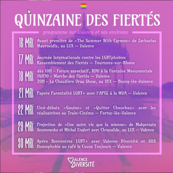 Le programme de la quinzaine des fiertés 2024